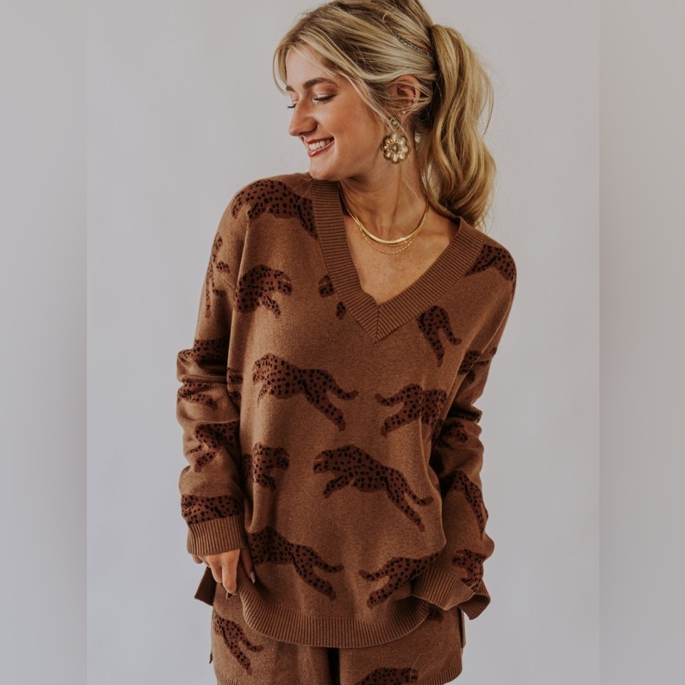 Show me your mumu Gilligan jumping cheetah sweater - Picture 2 of 11